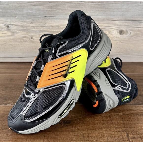 Nike Air Pegasus Wave Black Flat Pewter Safety Orange Mens Size 12 New Fast Ship - Picture 4 of 10